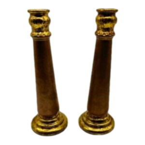 Set of Gold Candle Holders Lightweight 12 Inches Tall